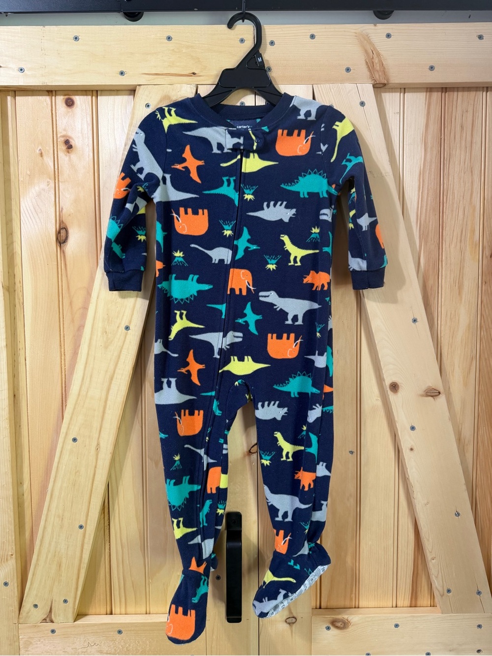 Carter's Navy Blue Dino Print Footed One-Piece